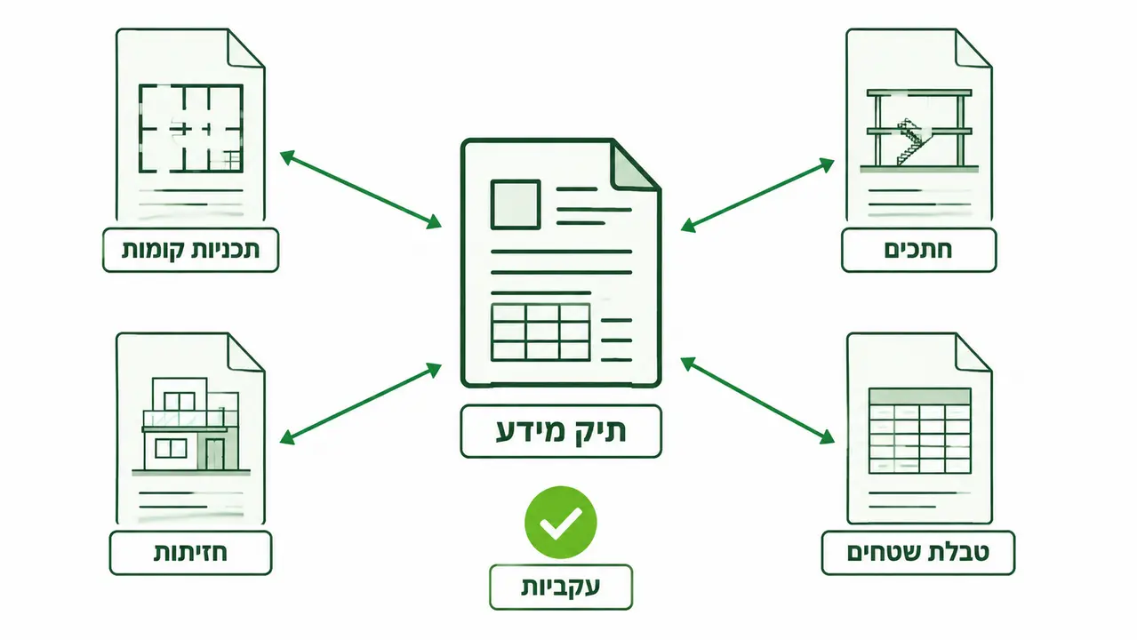 סט התכניות נערך מול תנאי המידע ולא במקביל אליו