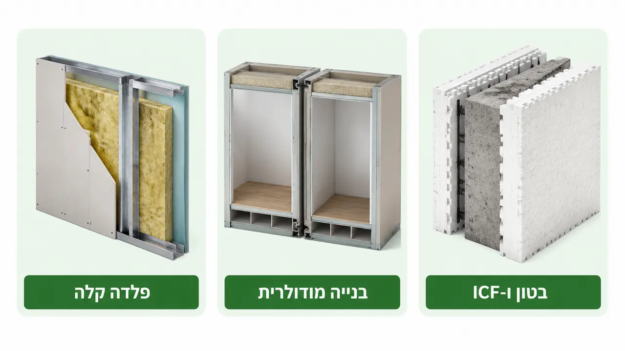 שלוש משפחות של שיטות מתועשות בפרויקטים בישראל