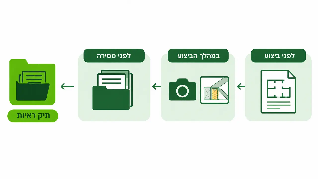 ניהול מסמכים וראיות לאורך הפרויקט