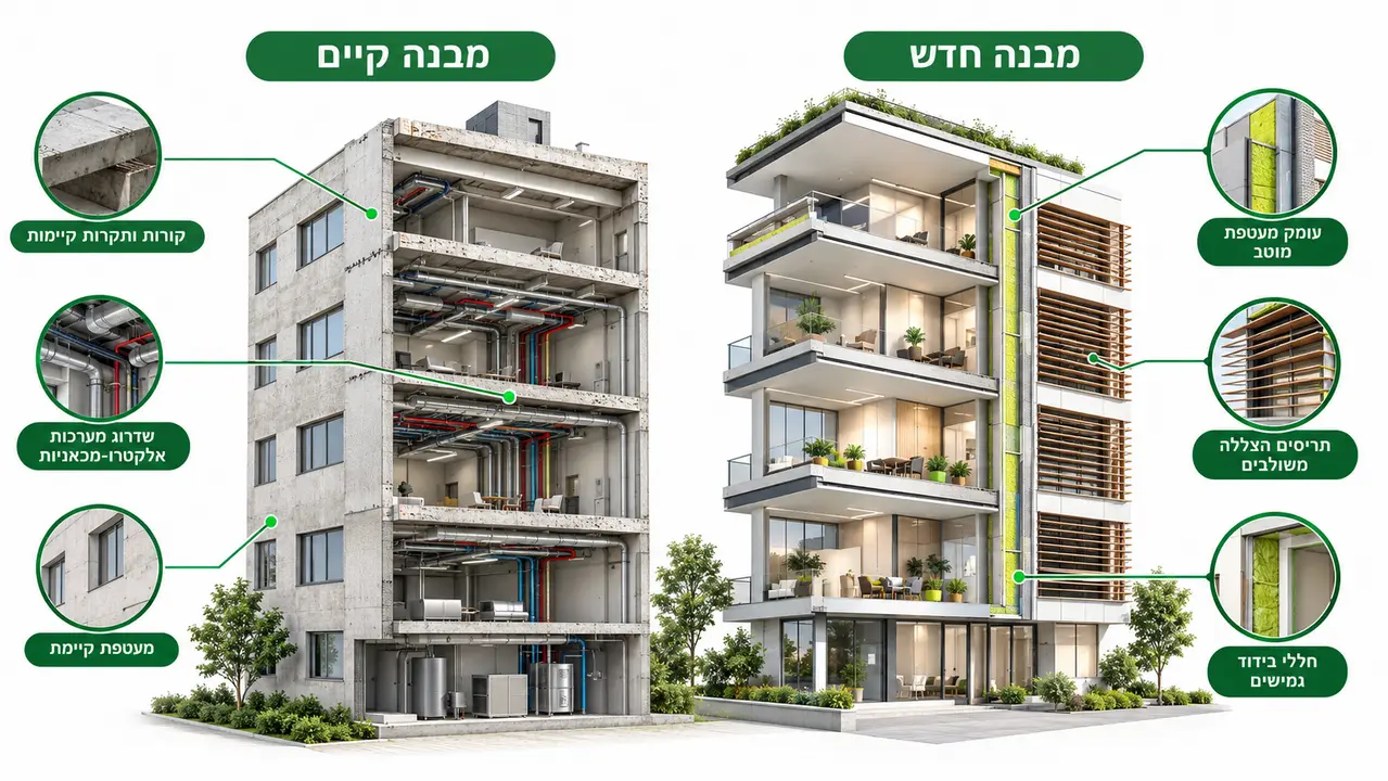 סיווג המבנה והחלקים הרלוונטיים בפרויקט